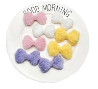 Wisafory Lot de 10 mini nœuds en peluche pour travaux manuels - Multicolore - Petit nœud papillon - Décoration pour cheveux - Arc moelleux - Pour bricolage, couture, bandeaux, vêtements, mariage