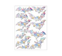 Wisafory Lot de 12 autocollants pour fenêtre - Motif prisme - Arc-en-ciel - Attrape-soleil - Oiseau - Anti-collision - Pour arrêter les oiseaux, fenêtre de porte, chauve-souris 02