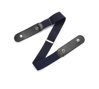 Wisafory Lot de 2 ceintures élastiques sans boucle - Ceinture élastique invisible réglable - Ceinture sans boucle - Unisexe - Ceinture abdominale pour pantalon, robe, bleu marine