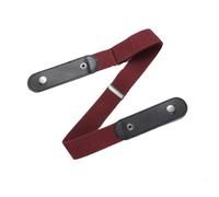 Wisafory Lot de 2 ceintures élastiques sans boucle - Ceinture élastique invisible réglable - Ceinture sans boucle - Unisexe - Ceinture abdominale pour jeans - Robe bordeaux