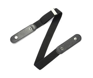 Wisafory Lot de 2 ceintures élastiques sans boucle - Ceinture élastique invisible réglable - Ceinture sans boucle - Unisexe - Ceinture abdominale pour jeans - Robe noire
