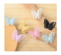 Wisafory Lot de 20 patchs brodés en dentelle - Motifs papillons - Pour le bricolage, les vêtements, les sacs, les accessoires de cheveux - Couleurs mélangées au hasard