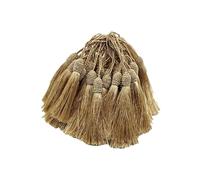 Wisafory Lot de 30 pampilles soyeuses faites à la main - Accessoires de décoration pour marque-pages, création de bijoux, souvenirs, boucles d'oreilles, artisanat DIY - 13 cm - Marron clair