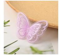 Wisafory Lot de 30 patchs brodés en dentelle - En tulle - Papillons - Accessoires pour le bricolage, les vêtements, les sacs, les accessoires pour cheveux - Violet