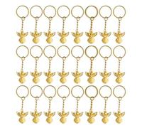 Wisafory Lot de 30 pendentifs en forme d'ange gardien - Porte-bonheur - Ailes d'ange - Breloques - Décoration pour mariage, communion, baptême, anniversaire, Noël - Doré