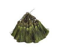 Wisafory Lot de 30 pompons soyeux - Accessoires de décoration pour marque-pages, fabrication de bijoux, souvenirs, boucles d'oreilles, bricolage - 13 cm - Vert foncé