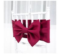 Wisafory Lot de 4 nœuds de chaise élastiques pour chaise - Décoration pour mariage, hôtel, banquet, anniversaire, fête - Rouge foncé