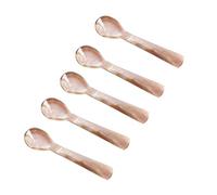 Wisafory Lot de 5 cuillères à caviar en nacre 12 cm - Aspect nacré naturel - Cuillères à café - Cuillères de service - Longue poignée - Cuillères à dessert - Cuillères à petit-déjeuner - Cuillères à