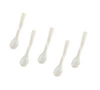 Wisafory Lot de 5 cuillères à caviar en nacre 12 cm - Aspect nacré naturel - Cuillères à café - Cuillères de service - Cuillères à dessert - Cuillères à petit-déjeuner - Cuillères pour enfants - Blanc