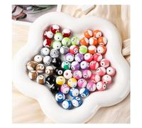 Wisafory Lot de 50 perles de billard multicolores rondes en acrylique avec trou, perles d'espacement en vrac pour bricolage, bracelet, multicolore