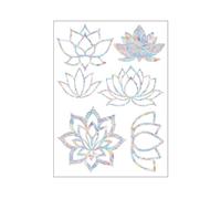 Wisafory Lot de 6 autocollants pour fenêtre - Motif prisme - Arc-en-ciel - Attrape-soleil - Oiseau - Anti-collision - Pour fenêtre de porte - Motif lotus