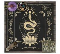 Wisafory Nappe d'autel cartes tarot nappe lune phases fleurs couverture autel spirituel autel tarot tissu sorcellerie astrologie nappe carrée tapisserie nappe céleste style 1 75 x 75 cm
