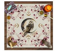 Wisafory Nappe d'Autel pour Cartes Tarot avec Phases Lune, Fleurs - Tissu Spirituel pour Sorcellerie Astrologie, Tapisserie Céleste Style 11, 75 x 75 cm