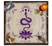 Wisafory Nappe de tarot cartes de tarot nappe lune phases fleurs couverture autel spirituel autel tarot tissu sorcellerie astrologie nappe carrée tapisserie nappe céleste style 2 49 x 49 cm