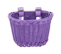 Wisafory Panier de vélo pour enfants, panier de vélo avant tressé pour enfants, petit panier de vélo tissé à la main pour le cyclisme en plein air, violet, grand