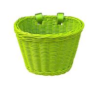 Wisafory Panier de vélo pour enfants, panier de vélo pour enfant avant Panier de vélo tressé Panier de guidon pour enfants Petit panier de vélo tissé à la main pour le cyclisme en plein air Vert Moyen