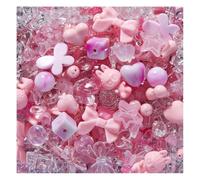Wisafory Perles acryliques - Différentes perles de bonbon - Perles pastel pour la fabrication de bracelets - Nœud floral - Perles colorées - Breloques mignonnes pour colliers, bracelets, chaînes de