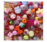 Wisafory Perles acryliques - Différentes perles de bonbon - Perles pastel pour la fabrication de bracelets - Nœud floral - Perles colorées - Breloques mignonnes pour colliers, bracelets, chaînes de