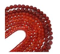 Wisafory Perles rondes en agate rouge naturelle - Cornaline - En vrac - Pierres semi-précieuses - Pour bricolage, artisanat, fabrication de bijoux, bracelets, colliers - 6 mm