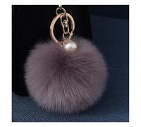 Wisafory Porte-clés Pom Pom avec perle dorée, peluche en fausse fourrure, porte-clés, pendentif pour sac, valise, sac à dos, accessoires, anneau pour clés, charme pour téléphone portable pour femmes