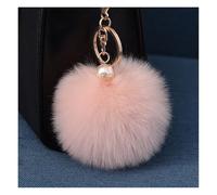 Wisafory Porte-clés Pom Pom avec perle dorée, peluche en fausse fourrure, porte-clés, pendentif pour sac, bagages, sacs à dos, accessoires, anneau pour clés, charme pour téléphone portable pour femmes