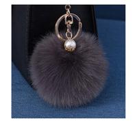 Wisafory Porte-clés Pom Pom avec perle en or, peluche en fausse fourrure, porte-clés, pendentif pour sac, bagages, sacs à dos, accessoires n forme de charme pour téléphone portable pour femmes
