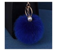 Wisafory Porte-clés Pom Pom avec perle en or, peluche en fausse fourrure, porte-clés, pendentif pour sac, accessoires pour sacs, valises, sacs à dos, anneau pour clés, charme pour téléphone portable