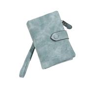 Wisafory Portefeuille court en cuir souple pour femme avec dragonne - Avec fente pour cartes - Protection RFID - Cadeau pour la fête des mères, un anniversaire, Vert océan., Taille unique
