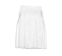 Wisafory Ruban à franges en cuir - 2 m - Bordure à franges en cuir - Bordure décorative - Franges de danse - Ruban décoratif à franges pour vêtements - Couture DIY - Blanc - 20 cm