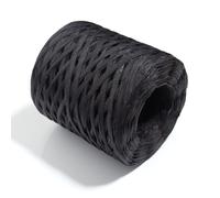 Wisafory Ruban de raphia multicolore - 200 m - Pour bricolage, emballage cadeau, tissage, décoration de Noël - Noir