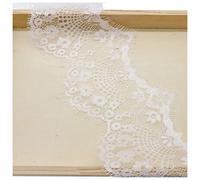 Wisafory Ruban en dentelle de 3 yards - Bordure en dentelle - Élastique - Pour travaux manuels - Large ruban décoratif pour couture, artisanat, blanc