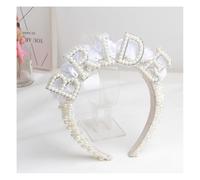 Wisafory Serre-tête de mariée avec perles, bijou de cheveux avec inscription « Bride to be », décorations de mariage, fête entre amis, enterrement de vie de jeune fille 10#