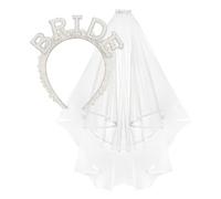 Wisafory Serre-tête de mariée avec perles et inscription « Bride to be » - Décoration de mariée pour mariage, fête entre amis, enterrement de vie de jeune fille - 4#