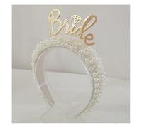 Wisafory Serre-tête de mariée avec perles et inscription « Bride to be » - Décoration de mariée pour mariage, fête entre amis, enterrement de vie de jeune fille - 6#