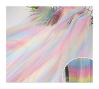 Wisafory Tissu en tulle multicolore - Vendu au mètre - Dégradé de couleurs - Tissu en tulle - Pour couture et bricolage - Décoration pour tutu, jupe, robe, bricolage - 3# 500 × 150 cm
