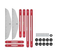 Wisboey Gabarit de Marche D'Escalier Outil: Gabarit de Mesure D'Escalier Réglable de 9 Pouces à 54 Pouces pour les Marches D'Escalier, Adapté Aux Escaliers, Facile à Utiliser, Couleur Rouge.