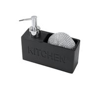 Wisboey Kit de Rangement pour Distributeur de Savon à Vaisselle de Cuisine, Bouteille Rechargeable pour Liquide à Main avec Support pour Éponge de Nettoyage,