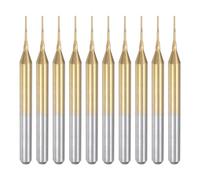 Wisboey Lot de 10 fraises à queue en carbure de tungstène avec revêtement en titane CNC pour machine de circuit imprimé, tige 1/8, 0,5 mm