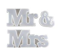 Wisboey MR & MRS Moule en résine époxy pour mariage, décoration de maison, décoration de table, art, bricolage