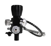 Wisboey Vanne cylindrique double manomètre 5/8-18UNF 400 bar 6000 PSI Station de remplissage d'air Adaptateur de recharge Valve de refoulement d'air avec