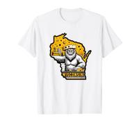 Wisconsin Bigfoot dans Un Chapeau de Fromage surplombant Les fermes et Les Lacs T-Shirt Graphique avec Valeur