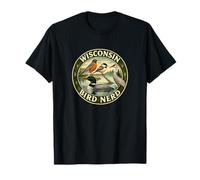 Wisconsin Bird Nerd Vintage Birder Wildlife T-Shirt