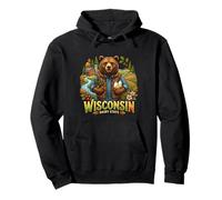 Wisconsin Farm Bear Campagne Nature Harvest Sweat à Capuche