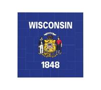 Wisconsin State Flag Print Building Block Puzzle Square Creative Building Blocks Puzzle Home Desk Decor