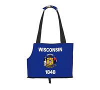 Wisconsin State Flag Printed Portable Pet Shoulder Bag Suitable for Small Dogs and Cats Shopping and Travel Double Purpose Bag