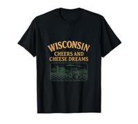 Wisconsin State Pride Cheers and Cheese Dreams Scène de ferme T-Shirt