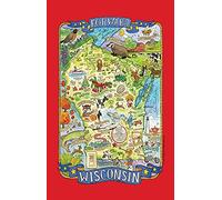 Wisconsin Torchon de cuisine Motif carte d'aventure