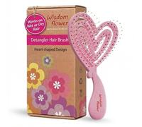 Wisdom Flower Brosse démêlante - Brosse démêlante en forme de cœur pour cheveux bouclés, ondulés et épais - Rose Sakura - Brosse à cheveux pour femme avec poils flexibles - Passe au sèche-cheveux