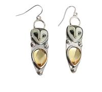 Wisdom in Every Detail-Handcrafted Owl Earrings, Vintage Barn Owl Dangle, Fashion Unique Boho Owls Women Stud for Christmas Fall Nature Lovers Gift