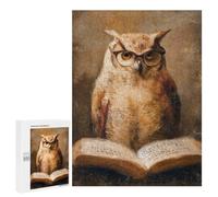 Wisdom in Glasses Owl Reading Puzzle 1000 Pièces Educa Jouet en Bois Cadeau Unique Décoration Intérieure Jeu Éducatif Challenge Toy Adultes Et Enfants À Partir De 14 Ans 500 PCS